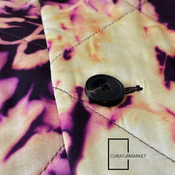 Dries Van Noten: RARE Psychedelic Quilted Tie Dye Print Blunt Blazer FW22 - Picture 9 of 16